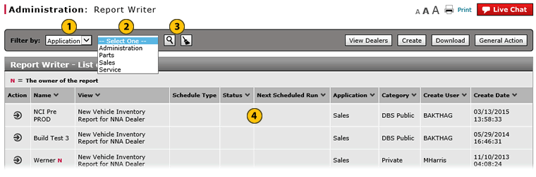 Report Writer filter fields